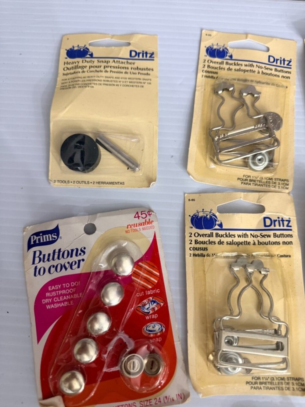 Lot of Dritz Sewing accessories Overall Buckles, Snap attacher, cover button - Picture 2 of 6